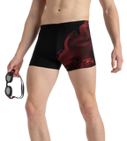 Men's Endurance10 Tide Print Sports Gala Logo Aquashort - Black & High Risk Red