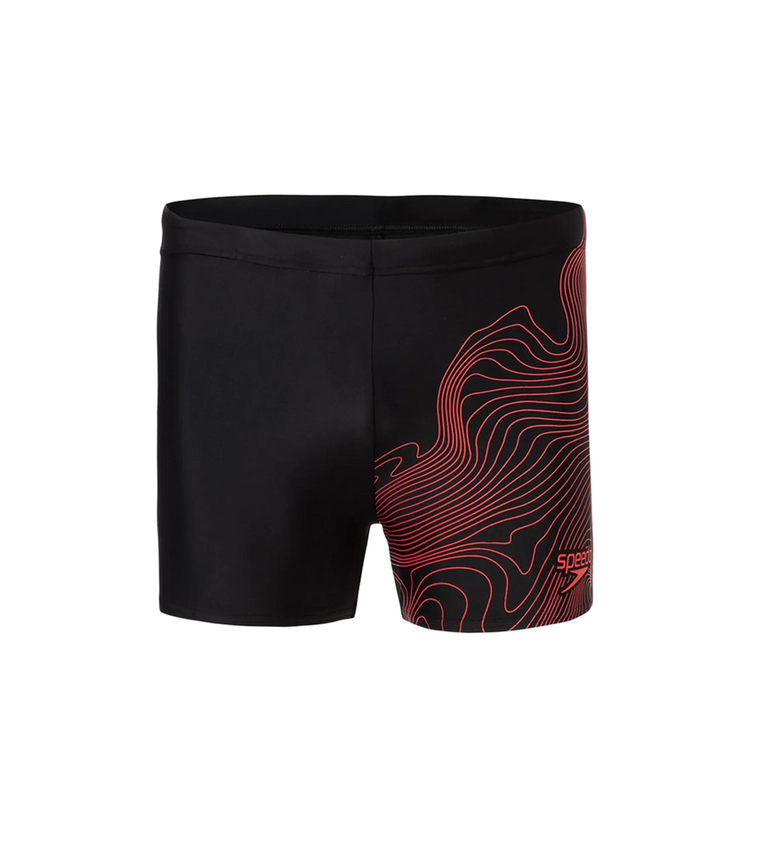Men's Endurance10 Tide Print Sports Gala Logo Aquashort - Black & High Risk Red