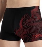 Men's Endurance10 Tide Print Sports Gala Logo Aquashort - Black & High Risk Red