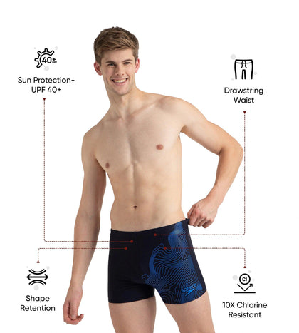Men's Endurance10 Tide Print Sports Gala Logo Aquashort - True Navy & Cobalt Pop