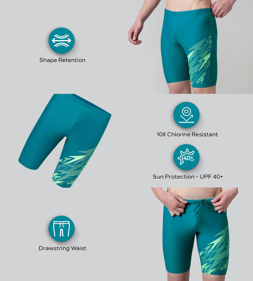Men's Endurance10 Medley Print Gala Logo Jammer - Nordic Teal & Alfalfa Green