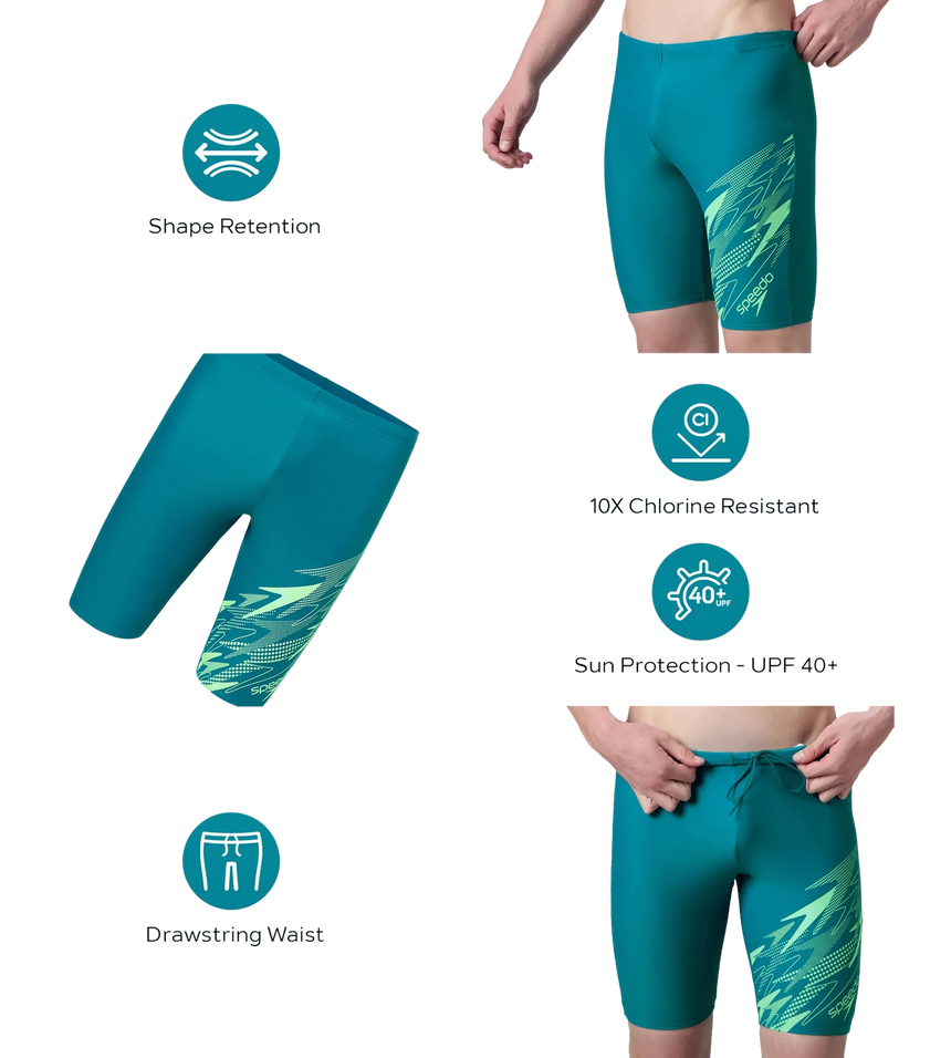 Men's Endurance10 Medley Print Gala Logo Jammer - Nordic Teal & Alfalfa Green