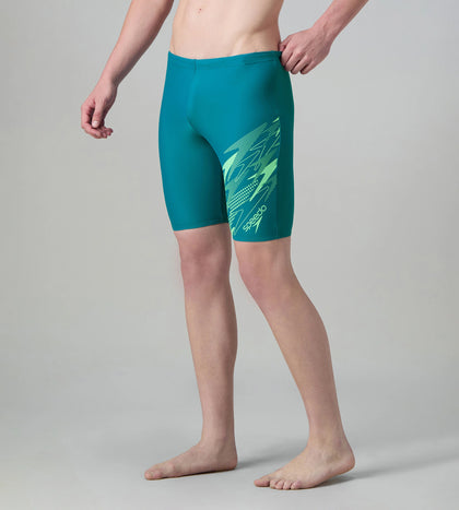 Men's Endurance10 Medley Print Gala Logo Jammer - Nordic Teal & Alfalfa Green