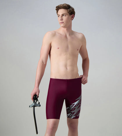 Men's Enduraflex Medley Gala Logo Print Jammer - Chockaberry & Evening Grey