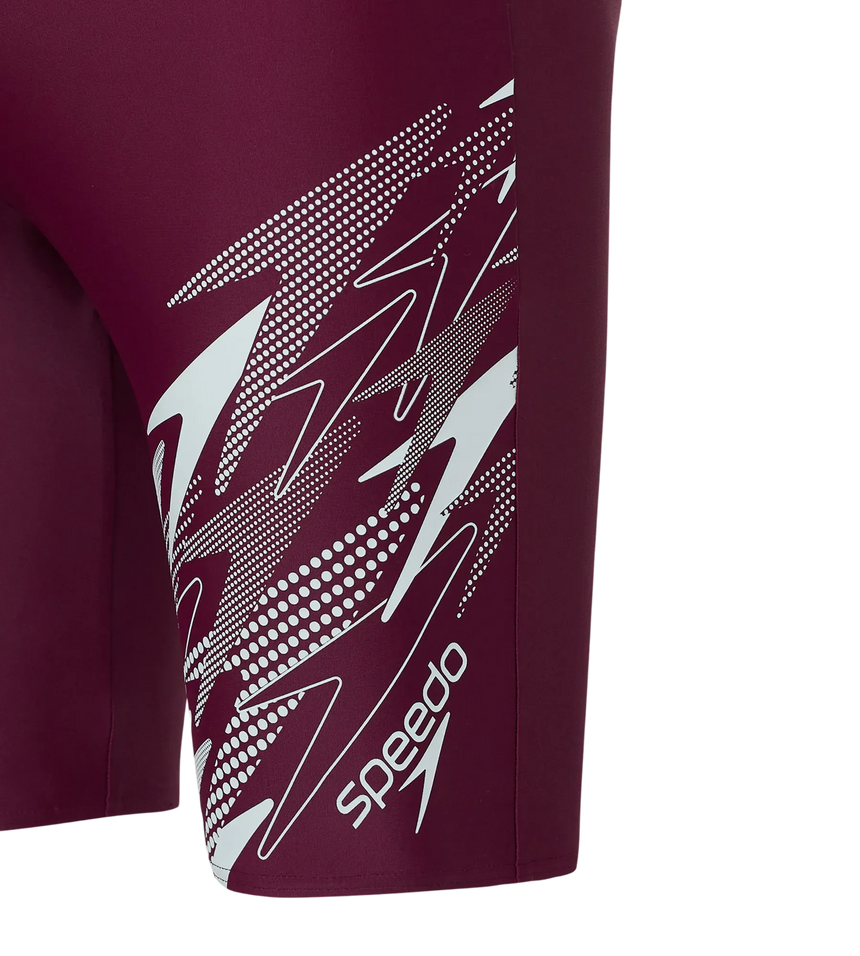 Men's Enduraflex Medley Gala Logo Print Jammer - Chockaberry & Evening Grey