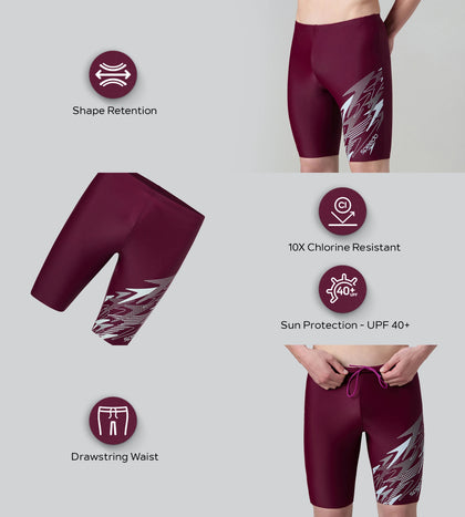 Men's Enduraflex Medley Gala Logo Print Jammer - Chockaberry & Evening Grey