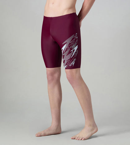 Men's Enduraflex Medley Gala Logo Print Jammer - Chockaberry & Evening Grey