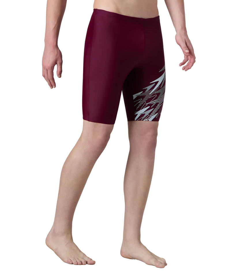 Men's Enduraflex Medley Gala Logo Print Jammer - Chockaberry & Evening Grey