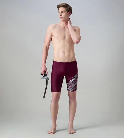 Men's Enduraflex Medley Gala Logo Print Jammer - Chockaberry & Evening Grey