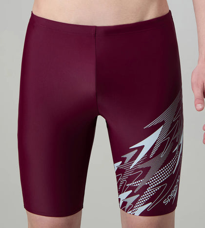 Men's Enduraflex Medley Gala Logo Print Jammer - Chockaberry & Evening Grey