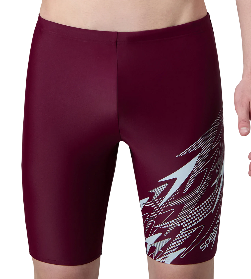 Men's Enduraflex Medley Gala Logo Print Jammer - Chockaberry & Evening Grey