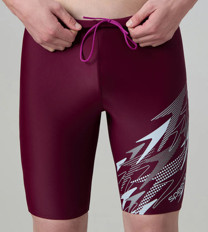 Men's Enduraflex Medley Gala Logo Print Jammer - Chockaberry & Evening Grey