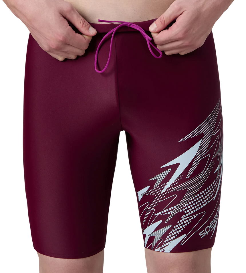 Men's Enduraflex Medley Gala Logo Print Jammer - Chockaberry & Evening Grey
