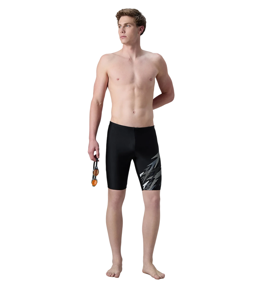 Men's Endurance10 Medley Print Gala Logo Jammer - Black & Grey Lead
