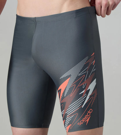 Men's Endurabrite Medley Print Gala Logo Jammer - Grey Lead, Tropical Coral & Evening Grey