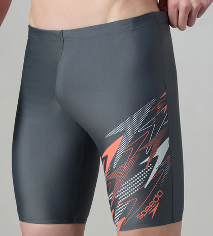Men's Endurabrite Medley Print Gala Logo Jammer - Grey Lead, Tropical Coral & Evening Grey