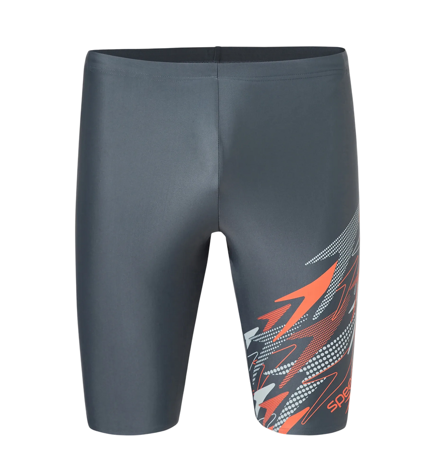 Men's Endurabrite Medley Print Gala Logo Jammer - Grey Lead, Tropical Coral & Evening Grey