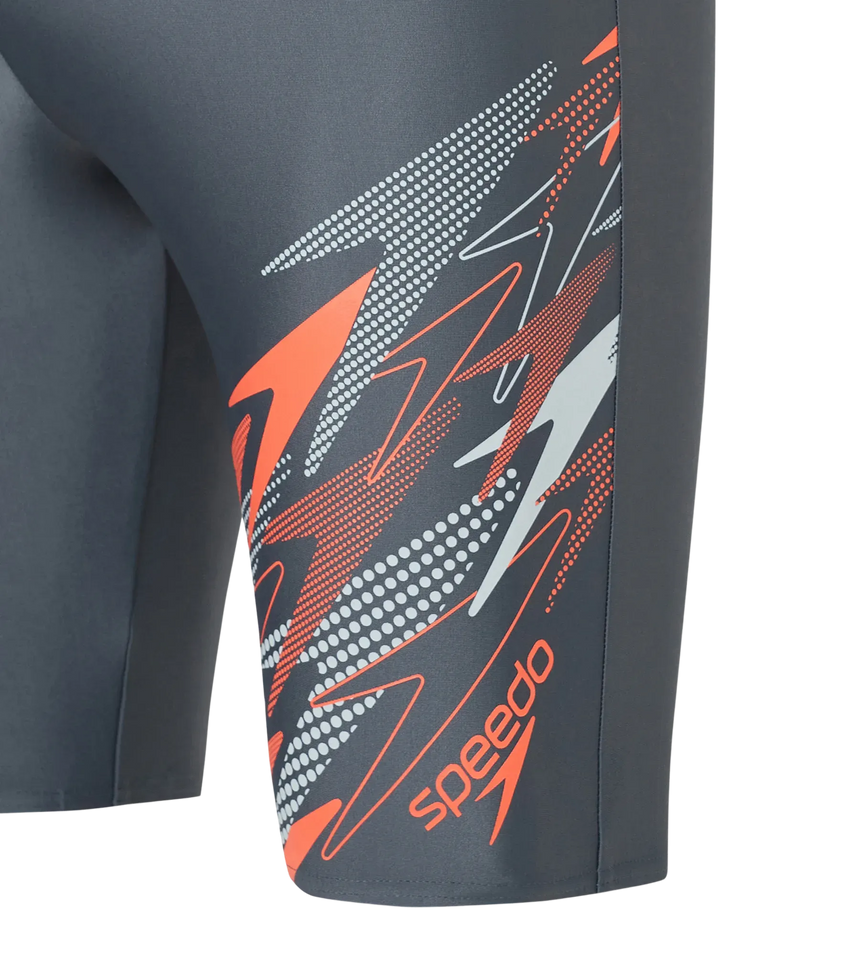 Men's Endurabrite Medley Print Gala Logo Jammer - Grey Lead, Tropical Coral & Evening Grey