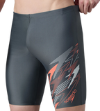 Men's Endurabrite Medley Print Gala Logo Jammer - Grey Lead, Tropical Coral & Evening Grey
