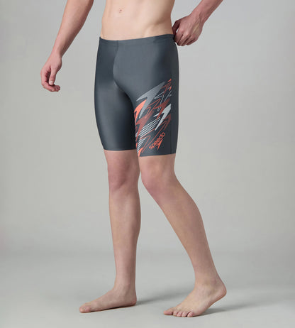 Men's Endurabrite Medley Print Gala Logo Jammer - Grey Lead, Tropical Coral & Evening Grey