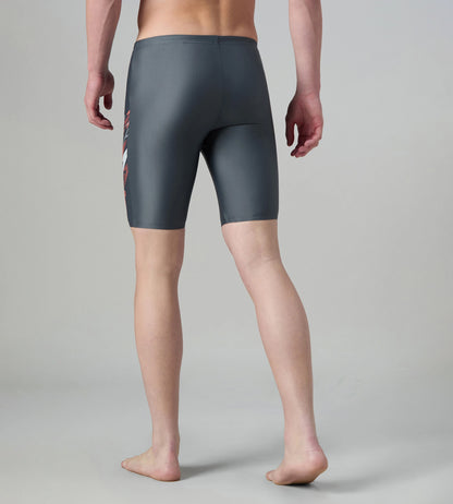 Men's Endurabrite Medley Print Gala Logo Jammer - Grey Lead, Tropical Coral & Evening Grey