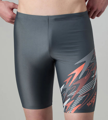 Men's Endurabrite Medley Print Gala Logo Jammer - Grey Lead, Tropical Coral & Evening Grey