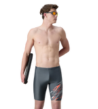 Men's Endurabrite Medley Print Gala Logo Jammer - Grey Lead, Tropical Coral & Evening Grey