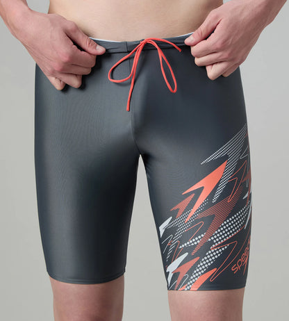 Men's Endurabrite Medley Print Gala Logo Jammer - Grey Lead, Tropical Coral & Evening Grey