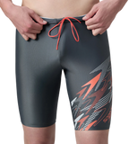 Men's Endurabrite Medley Print Gala Logo Jammer - Grey Lead, Tropical Coral & Evening Grey
