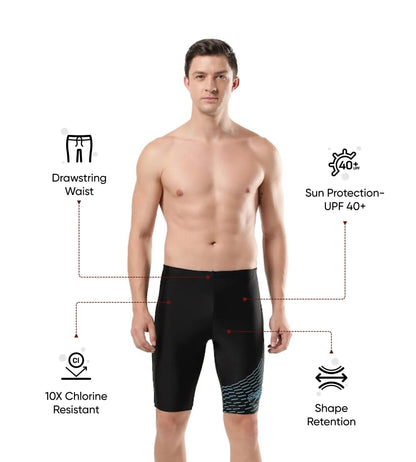 Men's Endurance 10 Medley Logo Jammer - Black & Aquarium