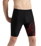 Men's Endurance10 Tide Print Sports Gala Logo Jammer - Black & High Risk Red