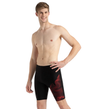 Men's Endurance10 Tide Print Sports Gala Logo Jammer - Black & High Risk Red
