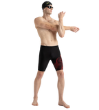 Men's Endurance10 Tide Print Sports Gala Logo Jammer - Black & High Risk Red