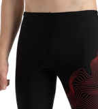Men's Endurance10 Tide Print Sports Gala Logo Jammer - Black & High Risk Red