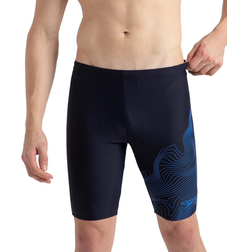 Men's Endurance10 Tide Print Sports Gala Logo Jammer - True Navy & Cobalt Pop