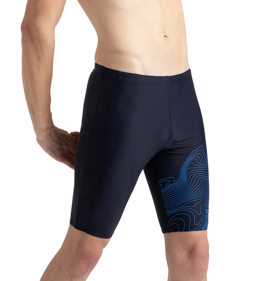 Men's Endurance10 Tide Print Sports Gala Logo Jammer - True Navy & Cobalt Pop