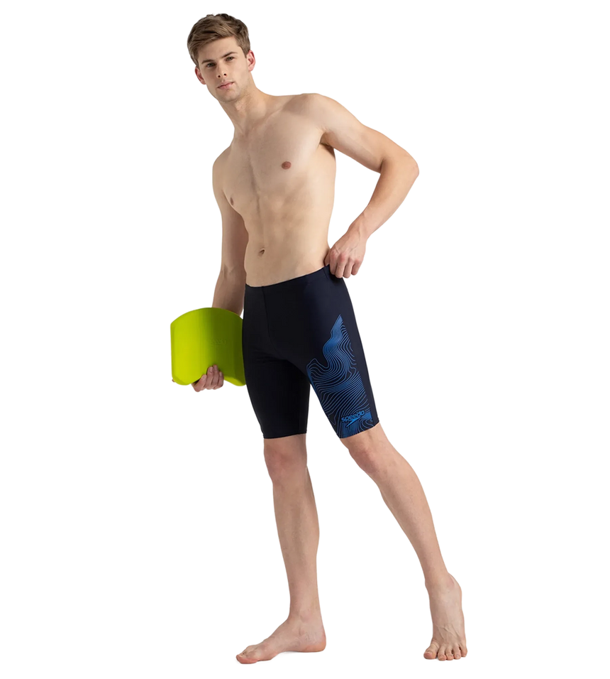 Men's Endurance10 Tide Print Sports Gala Logo Jammer - True Navy & Cobalt Pop