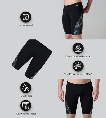 Men's Endurance+ Digital Print V-Cut Jammer - Black & White