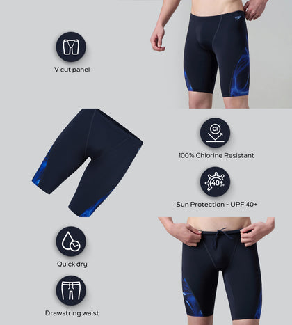 Men's Endurance+ Digital Print V-Cut Jammer - True Navy & Periwinkle Blue