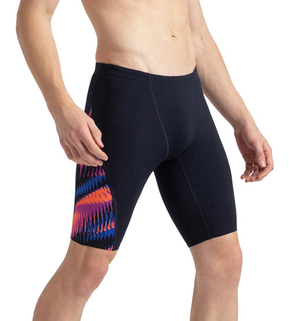 Men's Endurance+ Razorsharp High Tide Digital Print V-Cut Jammer - True Navy, Amber Wave & Cobalt Pop