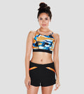 Women's Inject Wave Crop Top H20 Active - Black & Orange