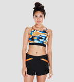Women's Inject Wave Crop Top H20 Active - Black & Orange