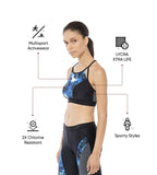 Women's H20 Active Stormza Crop Top - Black & Ultramarine