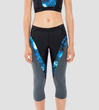 Women's H20 Active Stormza Sports Capri - Black & Ultramarine