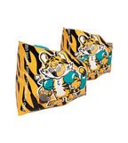 Unisex Aanadi Bengali Tiger Print Swim Confidence Armbands For Tot's - Orange & Green