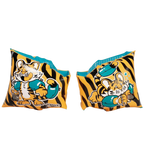 Unisex Aanadi Bengali Tiger Print Swim Confidence Armbands For Tot's - Orange & Green