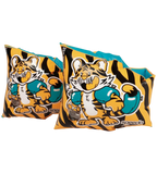 Unisex Aanadi Bengali Tiger Print Swim Confidence Armbands For Tot's - Orange & Green