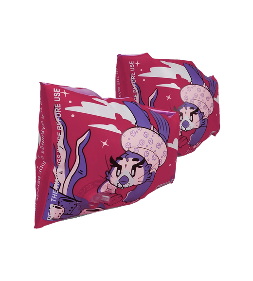 Unisex Aria Sea Otter Print Swim Confidence Armbands For Tot's - Pink & Purple