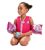 Unisex Aria Sea Otter Print Swim Confidence Armbands For Tot's - Pink & Purple
