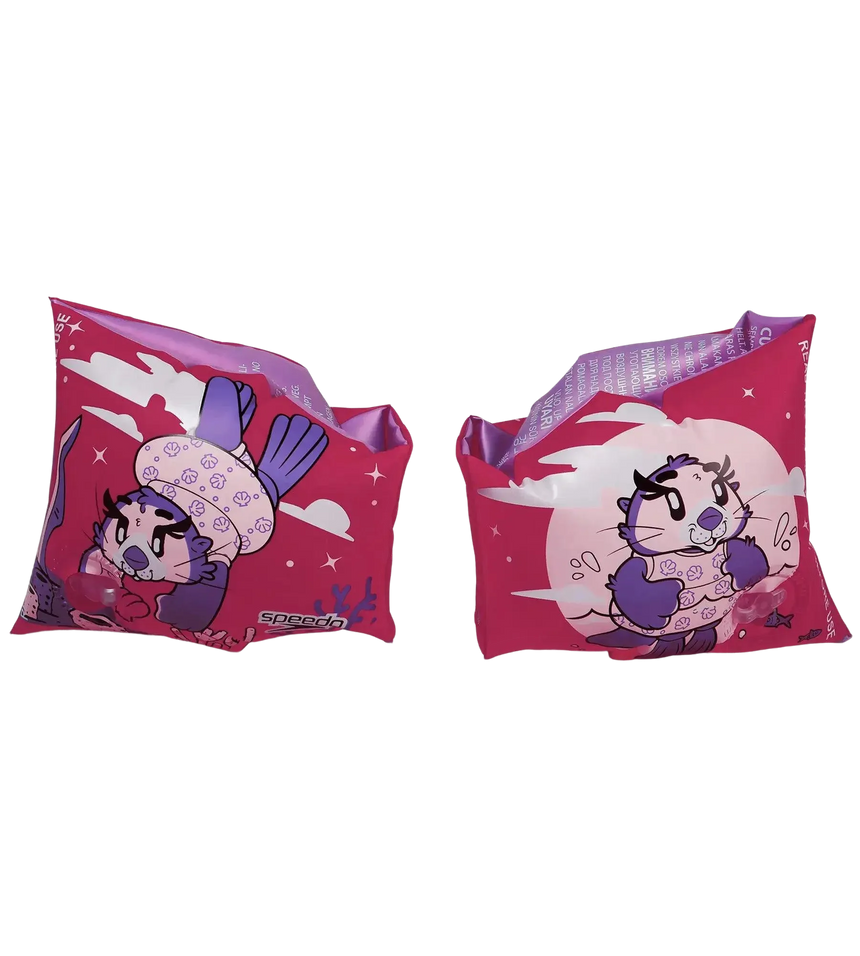 Unisex Aria Sea Otter Print Swim Confidence Armbands For Tot's - Pink & Purple